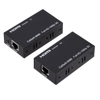60 M HDMI Extender Kábel (Vysielač a Prijímač) Nad signle RJ45 cat5e Cat6 Ethernet HDMI Odosielateľovi & Prijímač pre PC, Notebook, DVD