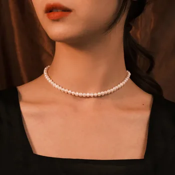 NXN5006 Klasické prírodné perlový náhrdelník