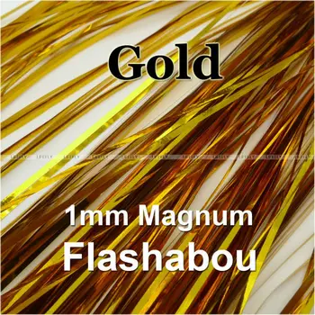 Zlatá Farba, Cievka Flashabou, 1mm Magnum Holografické Pozlátko, Mylar Kovové Pozlátko, Ploché Flash, Lietať Prípravok Lákať, Rybolov
