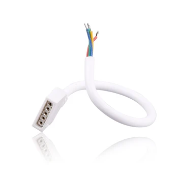 10PCS Biela 5 Pin Žena RGBW Napájací Konektor s 15 cm Predlžovací Kábel Kábel Drôt pre RGBW 3528 5050 LED Pás Svetla