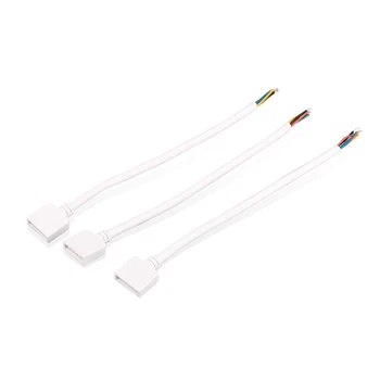 10PCS Biela 5 Pin Žena RGBW Napájací Konektor s 15 cm Predlžovací Kábel Kábel Drôt pre RGBW 3528 5050 LED Pás Svetla