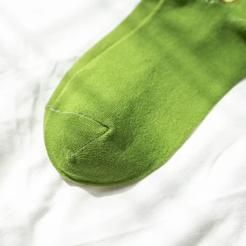 3pairs Bavlna Krátke Ponožky Ženy Nastaviť Zelené Avokádo je Ovocie Zábavné, Roztomilé Ponožky Harajuku Japonský Bežné Dievča Členok Sox Vianočný Darček