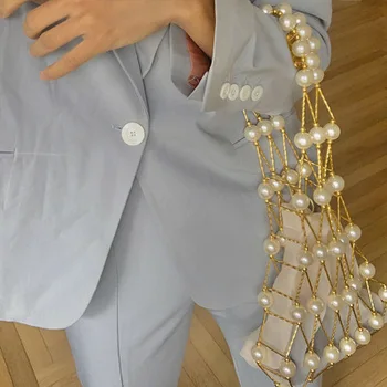 Ručne tkané Pearl dámske Tašky Korálkové Ženy Kabelka Dizajnér Ramenný Crossbody Taška Telefón Taška Dámske kabelky Kabelky Spojka 2020