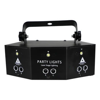 YSH LED Disco Laserové Svetlo DMX Mini 9 Oči RGBW Fáze svetelný Efekt pre DJ Club Bar Dekorácie, Party Osvetlenie Lampa Projektora