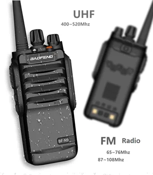 2 ks vysoký Výkon 8w Baofeng BF-N9 Vodotesný IP67 walkie talkieo cb rádio comunicador obojsmerné rádiové ham rádio рация