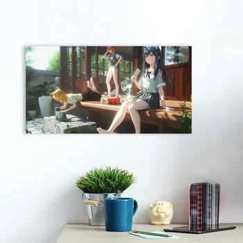 Anime Dievčatá V Lete Arknights Plagát Zarámované Drevený Rám Plátno Na Maľovanie Na Stenu Art Decor Spálňa Štúdia Domáce Dekorácie Výtlačkov