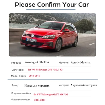 Markízy & Prístrešky pre Volkswagen VW Golf 7 MK7 2013~2019 Okno Clony proti oslneniu Dážď Obočie Auto Príslušenstvo 2016 2017 2018