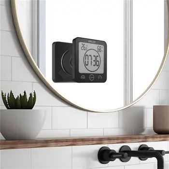 LCD Displej Digitálne Nástenné Hodiny Kúpeľňa Teplota Vlhkosť Časovač Hodinky Umývanie Sprcha Visí budíky Nepremokavé