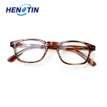 Henotin2020 nové štýle retro okuliare na čítanie obdĺžnikový svetlo plastového rámu mužov a žien bežné čítanie, zrkadlo