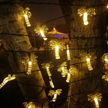 Coconut tree Svetlo String Solárne Napájanie LED Vonkajšie Nepremokavé Garland Vianočné Svetlo Záhrada Svadobné Dovolenku Xmas Party Decor