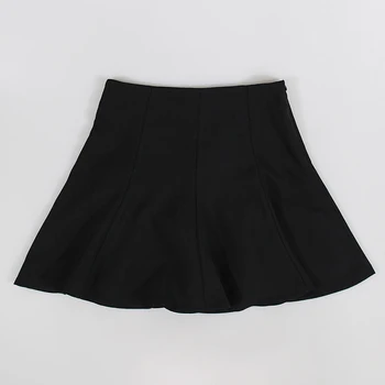 Zips Kórejský Horela Sukne Ženy Pevné Jar Jeseň Mini Sukne Skladaný Vintage A-Line Harajuku Plus Veľkosť Preppy Štýl Nového X827