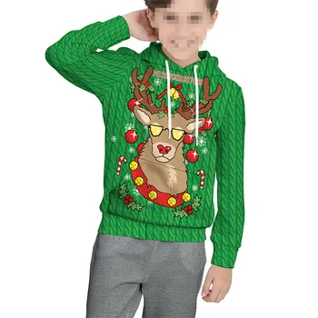 2020 Vianočný sveter pre chlapca Kostým Chlapci Zimné Deti Vianočné Pulóver Tenké Oblečenie Rukáv New Vianoce s Jeleň 3D Tlač