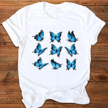 Ženy Grafické Motýľ Zvierat Elegantné Módne Tlač 90. rokoch Štýl Tlače Šaty Lady Tees Topy Žena T Shirt Dámske Tričko