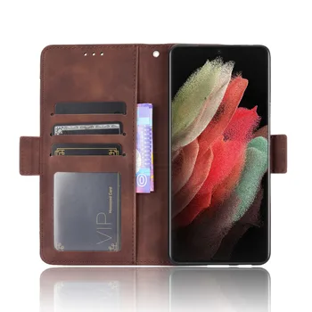 Pre Samsung Galaxy S21 Plus Peňaženky Prípade Magnetické Flip Book Obal Pre Samsung S21 / S21 Ultra Držiteľa Karty Luxusné Kožené Fundas