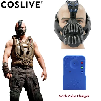 Xcoser Bane Maska Hlas Nabíjačku Batman Cosplay Prilba PVC Dark Knight Rises Kostým, Rekvizity Zbraň Farbe Kovu Halloween