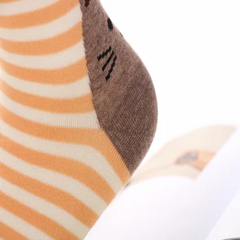 Nové módne ženy muži Neko Atsume mačka bavlnené ponožky zimné pár milenca Bežné kawaii pruhované ponožky Teplé 6 párov/veľa