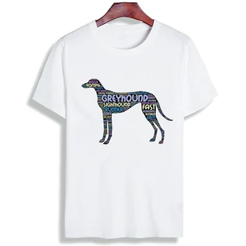 Móda Bežné Harajuku Grafické T-shirt Žena T-shirt Greyhound Psa Minimalistický Citácie Tlač Krátke Rukáv Top T-shirt