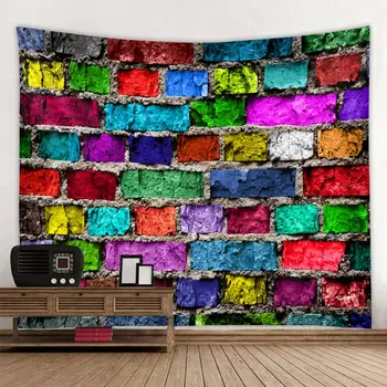 Farebné Tehlovej Steny Vytlačené Gobelín Stene Visí Veľká Veľkosť Nástenné Gobelíny Lacné Hippie Boho Nástenné Gobelíny Mandala Textílie