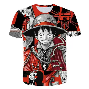 2019 Zábavné Jeden Kus Luff T shirt bežné tričko homme Hip Hop streetwear muži t-shirt chlapcov, oblečenie tričko anime letné top tees