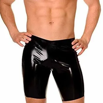Jediný Riadok Latexu byť vlastné dobré telo sexy pvc nohavice mužov, kožené spodné prádlo čiernej lycra zentai farby s lesklým lycra nohavice