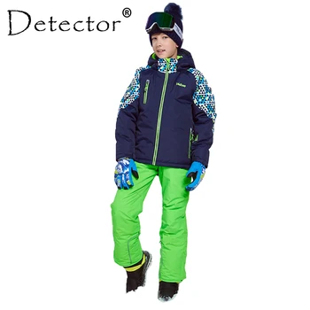 Detektor Zimné Lyžiarske Oblek Zahustiť Chlapčenské Odevy exteriérová Sada Snowboardová Bunda, Nohavice Zimné Twinset Vhodné -20-30 stupeň