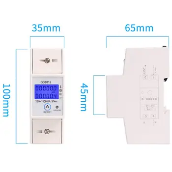 Din lištu jednofázový Wattmeter Spotreba Watt Elektronické elektromery kWh 5-80A 230V AC 50Hz s Reset Funkcia