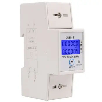 Din lištu jednofázový Wattmeter Spotreba Watt Elektronické elektromery kWh 5-80A 230V AC 50Hz s Reset Funkcia