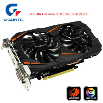 Gigabyte NVIDIA GeForce Grafická Karta GTX 1060 WINDFORCE OC 3GB grafických Kariet, Integrovaná s 3 gb 192bit GDDR5 Pamäte pre PC