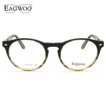EAGWOO Ženy Kolo Navrhnuté Okuliare Full Rim Vintage Optické Rám Predpis Módne Okuliare S Jar Chrámu 1209