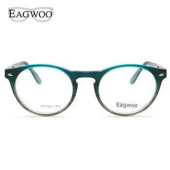 EAGWOO Ženy Kolo Navrhnuté Okuliare Full Rim Vintage Optické Rám Predpis Módne Okuliare S Jar Chrámu 1209