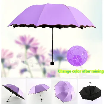 Malé UV-Ochranu Slnka/Dážď Cestovné Dáždniky Kúzlo Meniace Farbu Po Vode Darček pre Dámu Priateľka Dáždnik Dážď Ženy