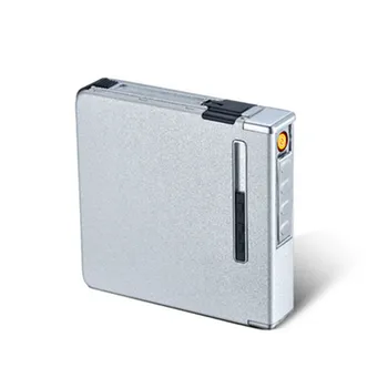Prenosné 2-v-1, USB Elektronické Poplatok Cigariet Prípade Box S Ľahšími Automatická Cigareta Držiak na Nabíjanie pomocou pripojenia USB Zapaľovač Pre Mužov