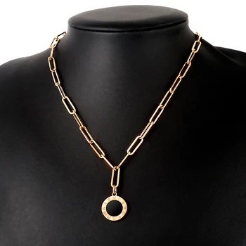 Luxusná Značka Šperkov Obdĺžnik Reťazí Choker Náhrdelníky Rímske Číslice Prívesok Pre Mužov, Ženy Módne Šperky Dary
