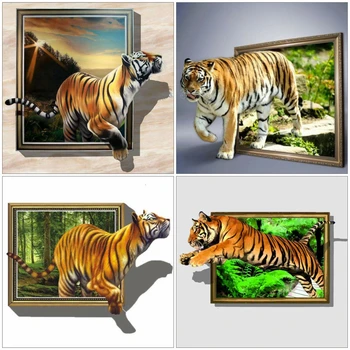AZQSD Diamond Maľby Plné Námestie Tiger Diamond Výšivky Zvierat Mozaikový Obraz Kamienkami Darček Ručne Domova
