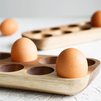 Japonský štýl drevené dvojité riadok vajcia úložný box, domov organizátor, vajcia držiteľ, kuchyňa dekorácie, doplnky