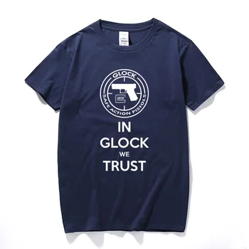 Letné Camisetas Hombre T shirt Pištoľ Glock USA Logo T-shirt Bavlna Krátky Rukáv Tričko Módne Topy Tee tričko homme