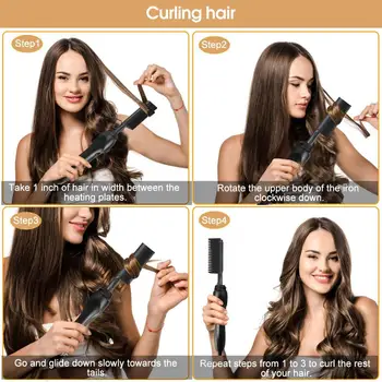 Elektrické Hot Česať Vlasy Hair Straightener Curler Kúrenie Narovnanie Vlasov Ploché Železo Profesionálne Vykurovanie Vlasov kefa Pre Ženy