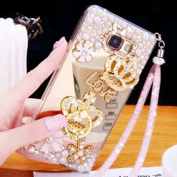 Luxusné Dievča Mäkké TPU Zrkadlo Diamond Cover obal Pre Samsung Galaxy A11 / M11 Lesklé Bling Pearl Späť Prípade