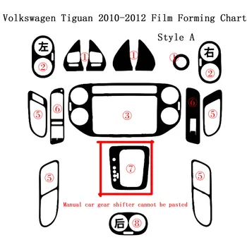 Pre Volkswagen Tiguan 2010-2017 Samolepiace Auto Samolepky Uhlíkových Vlákien Vinylové polepy Áut a Obtlačky Auto Styling Príslušenstvo