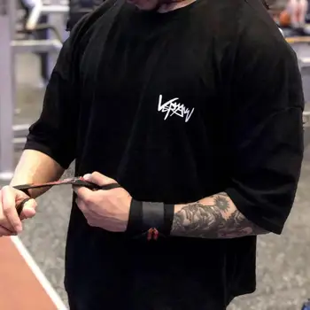 2019 Telocvične Voľné bavlna Cvičenie Telocvične Dlhé Top Tee Športových Beží Yogaing Veľké veľkosti Fitness Cvičenie T-shirts Oblečenie Tričko