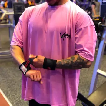 2019 Telocvične Voľné bavlna Cvičenie Telocvične Dlhé Top Tee Športových Beží Yogaing Veľké veľkosti Fitness Cvičenie T-shirts Oblečenie Tričko
