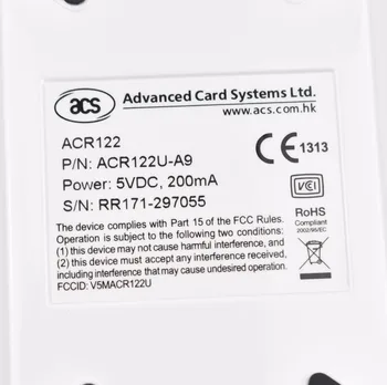 ACR122U USB 13.56 mhz NFC Kariet Spisovateľ Kopírka Rozmnožovacie Klon Softvér +5 ks UID tlačidlo+5 ks UID karty