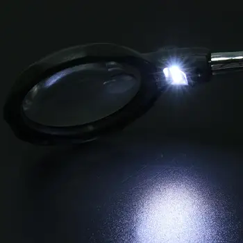 Desktop zväčšovacie sklo Zváranie Magnifying Glass 3 Ruku Spájkovačka s Led Svetlo Držiteľ Spájkovanie Klenotník Oprava Nástrojov