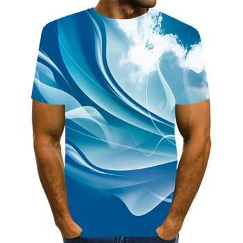 UNEY Grafické Tričko Cloud Print NÁM Veľkosť Tričko Unisex Top Bežné Novinka oblečenie