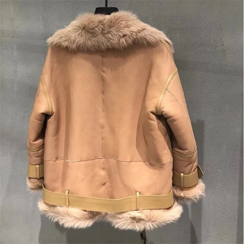 Zimné Móda Bunda Ženy S Originálnym Ovčej Kože Celé kože Prírodné Toskánsko ovčej kabát Luxusné Outwear 2020 Nové