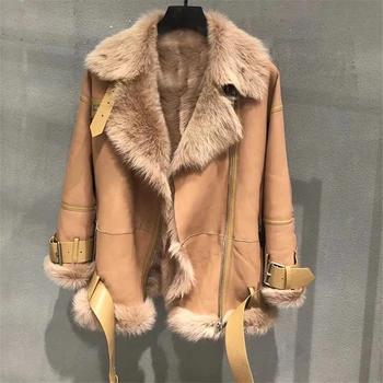 Zimné Móda Bunda Ženy S Originálnym Ovčej Kože Celé kože Prírodné Toskánsko ovčej kabát Luxusné Outwear 2020 Nové