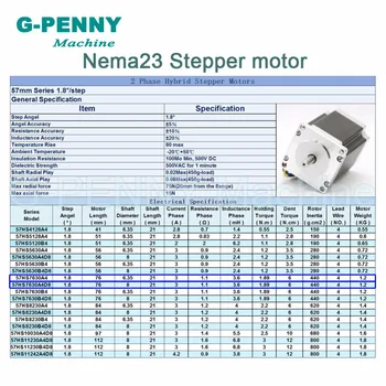NEMA23 CNC Krok Motorových 57x76mm hriadeľ D= 6.35/8mm 1.89 N. m stepper motor 270Oz-3A v Odstupe pre CNC stroj a 3D tlačiareň