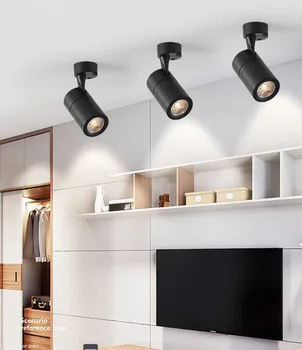 LED COB reflektory môžu byť otočené nadol namontované svietidlá 7w 12w 20w 30w LED stropné svietidlo bodové pre oblečením showroo