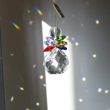 H&D Krištáľová Guľa Slnka Catcher Pre Okno Rainbow Maker Vianočný Dekor Prívesok Luster Prism Visí Suncatcher (Multi-Color)