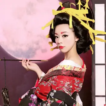 Vysoká Kvalita Zákazku Japonské Kimono Nastaviť Slivka Kvet Cosplay Kostým Krásna Žena Sexy Šaty Výkon Kimono